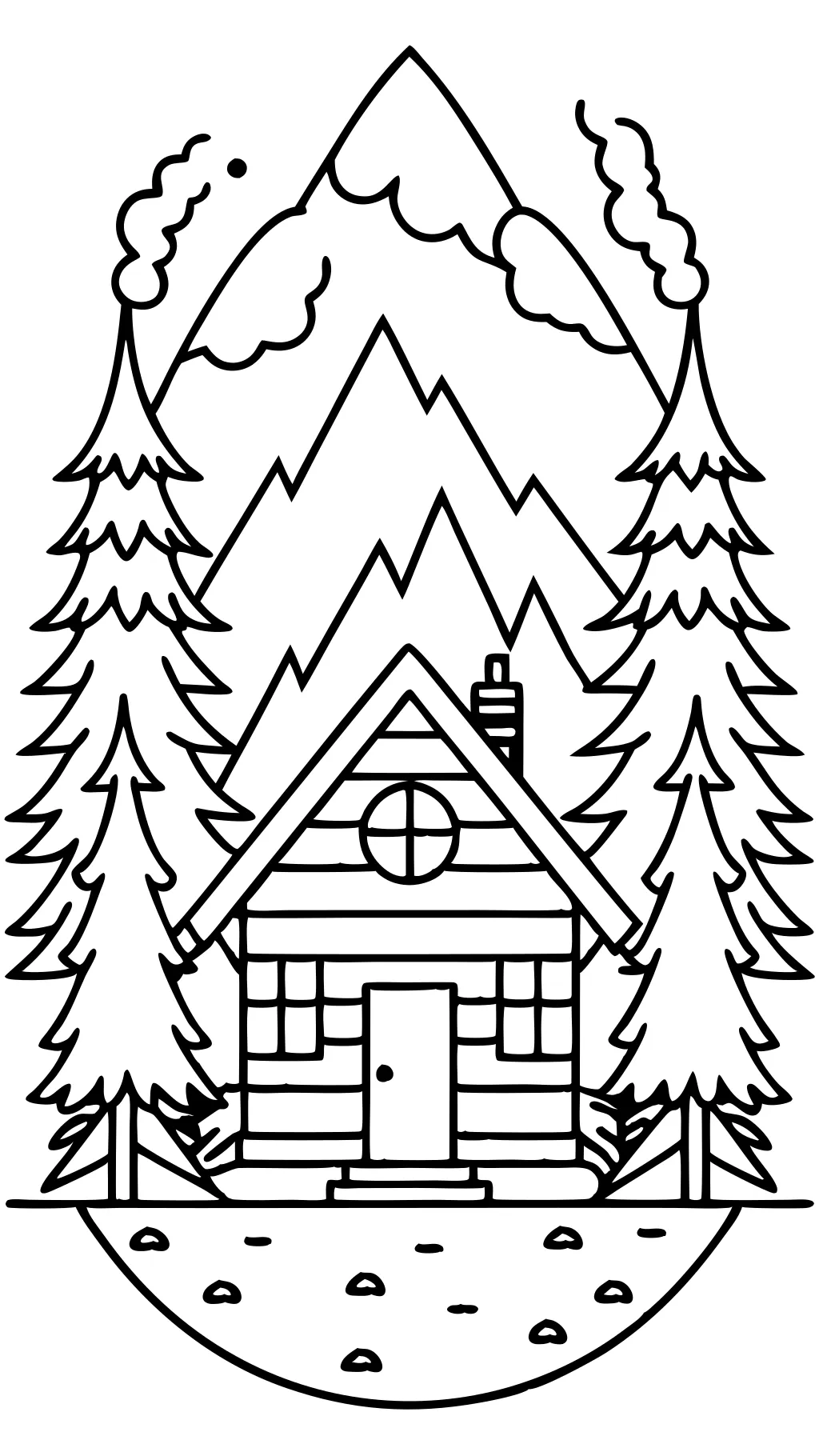 cabin coloring page